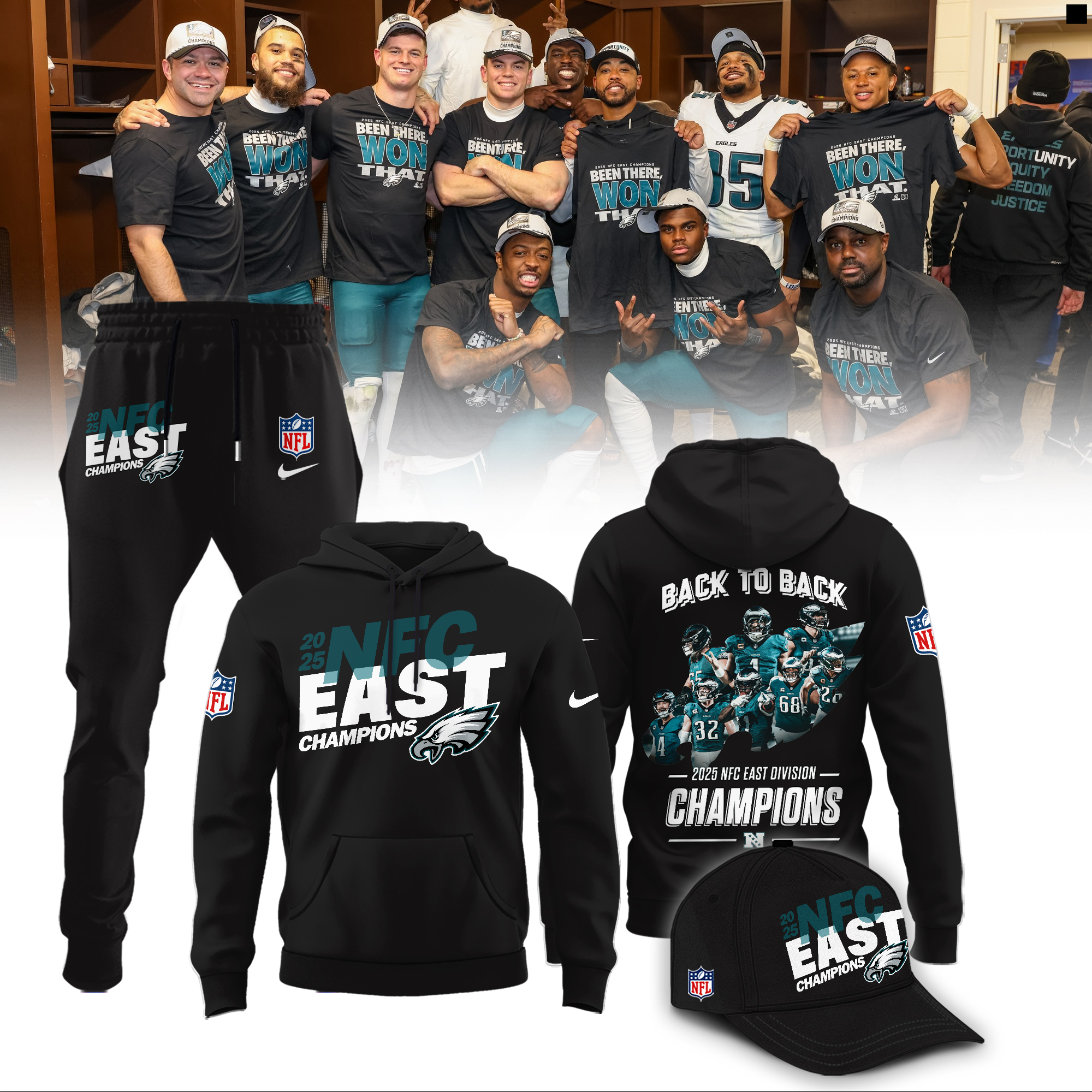 Philadelphia Eagles 2025 NFC East Division Champions Combo Philadelphia Eagles 2025 NFC East Division Champions Combo