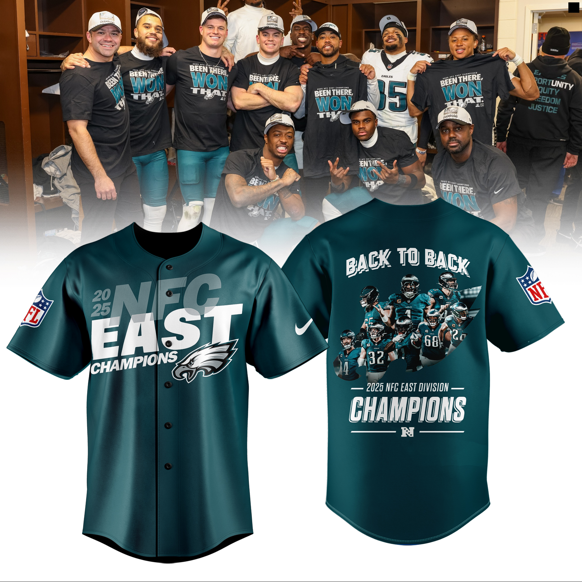 Philadelphia Eagles 2025 NFC East Division Champions Combo Philadelphia Eagles 2025 NFC East Division Champions Combo