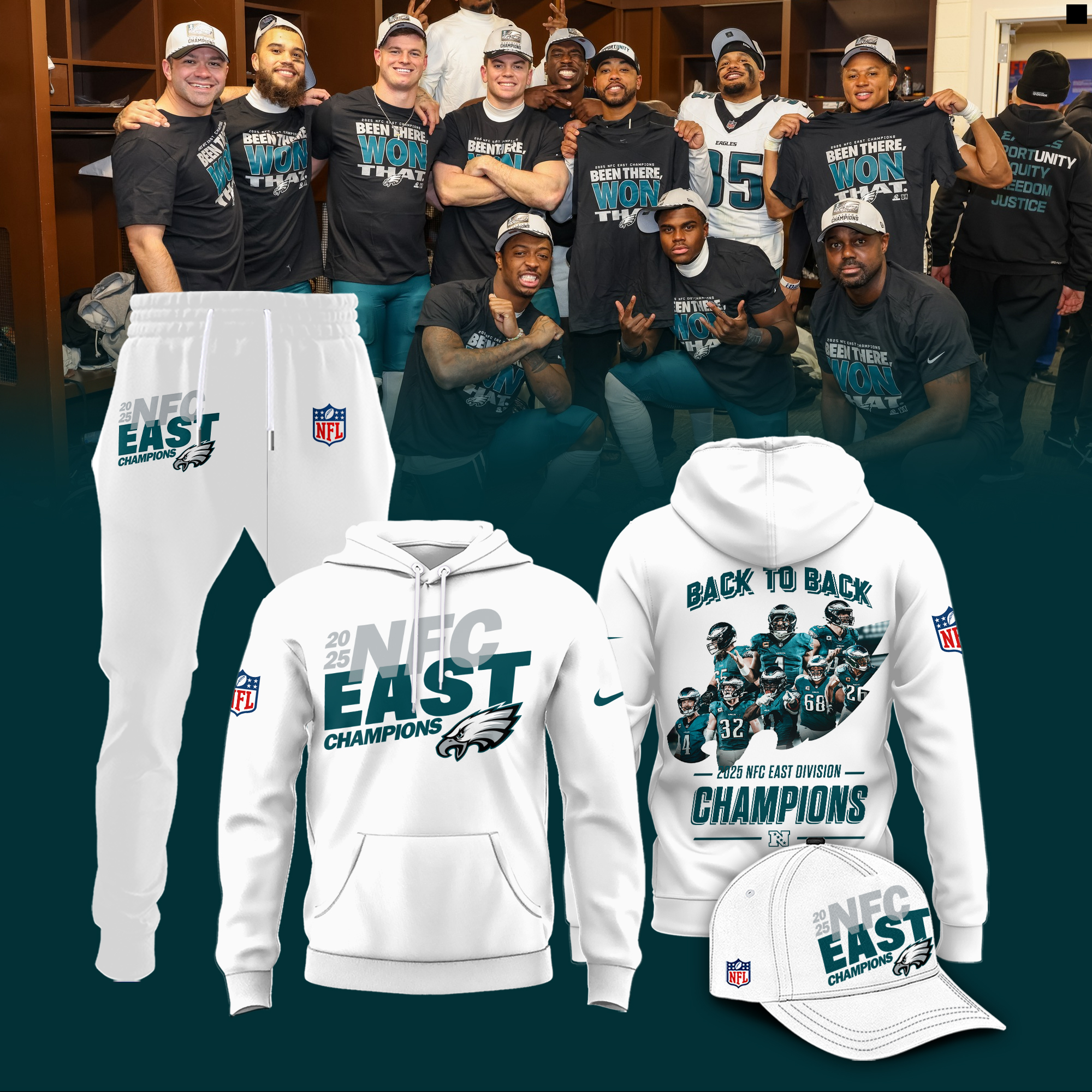 Philadelphia Eagles 2025 NFC East Division Champions Combo Philadelphia Eagles 2025 NFC East Division Champions Combo