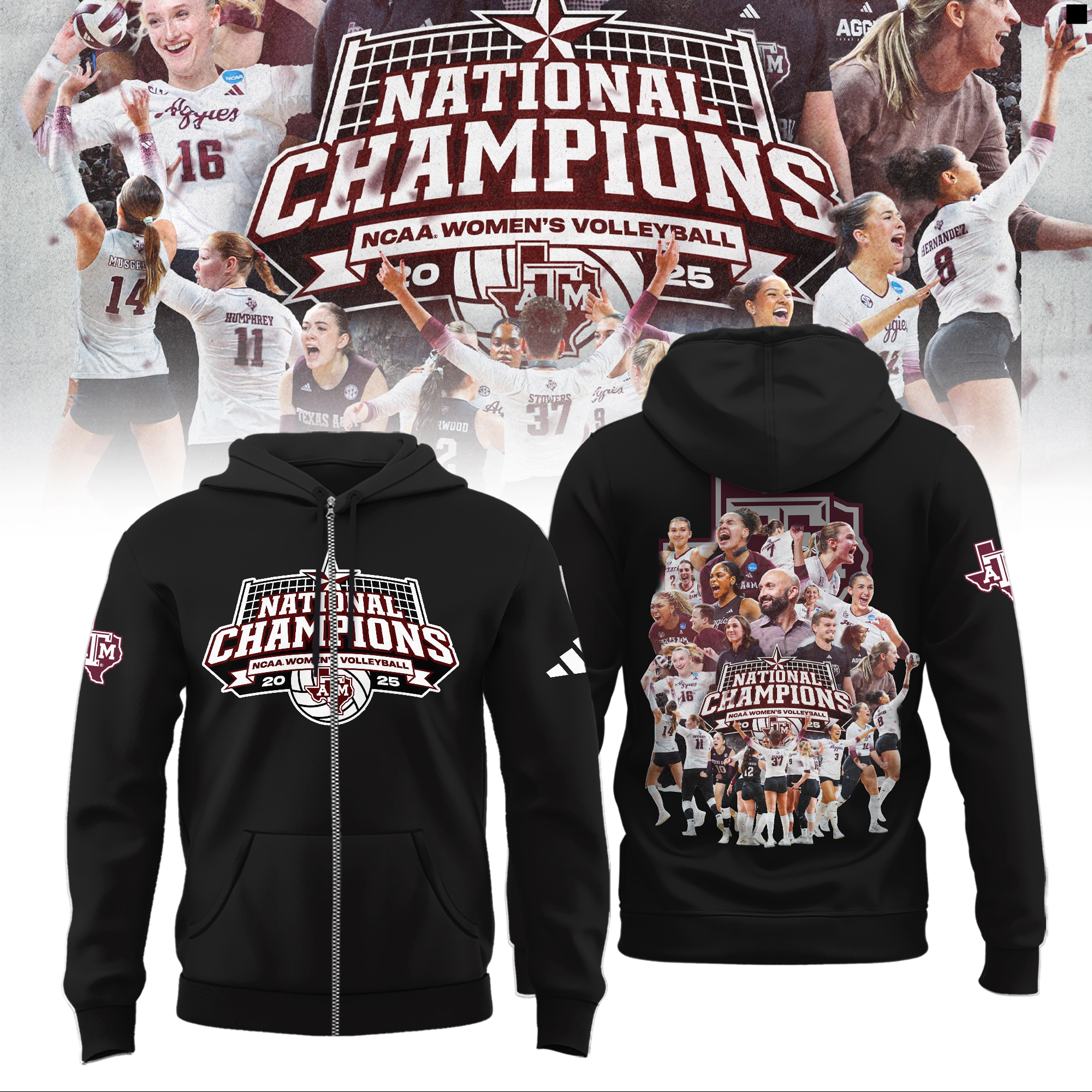 Texas A&M Aggies 2025 NCAA Women’s Volleyball National Champions Combo Texas A&M Aggies 2025 NCAA Women’s Volleyball National Champions Combo