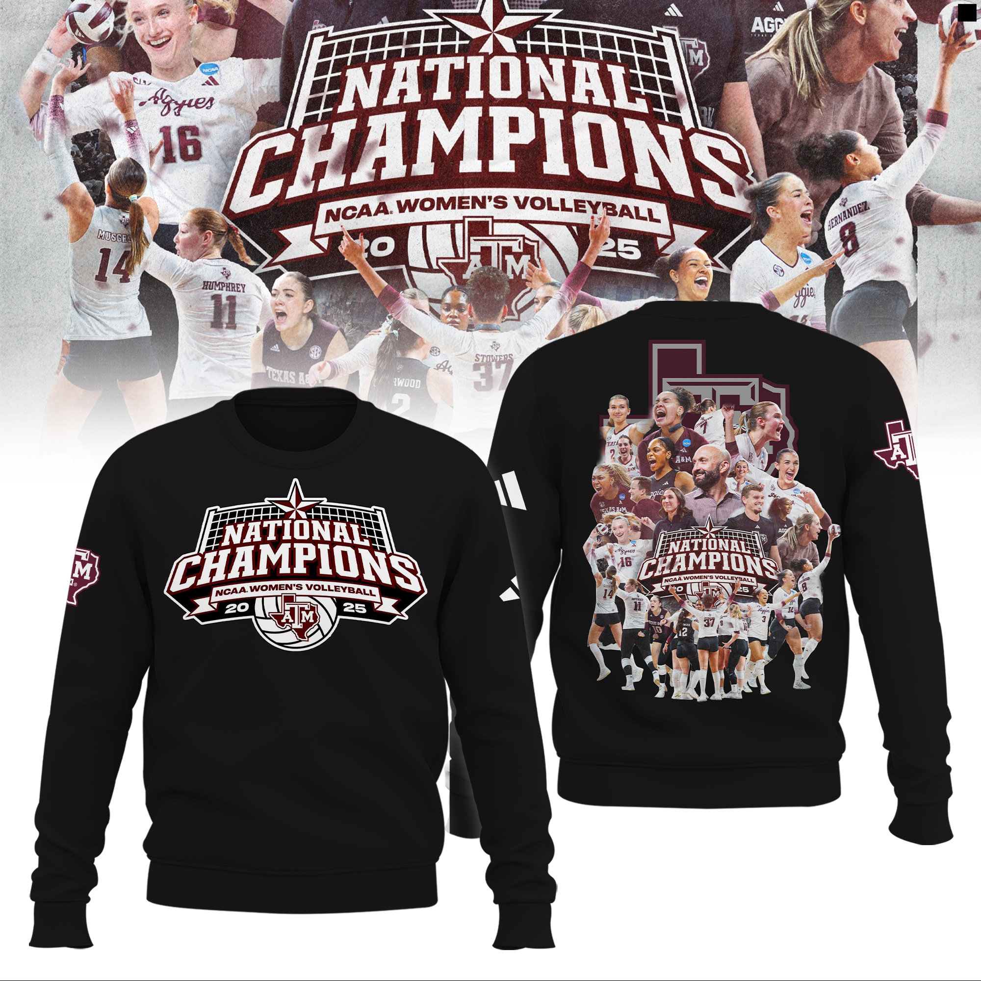 Texas A&M Aggies 2025 NCAA Women’s Volleyball National Champions Combo Texas A&M Aggies 2025 NCAA Women’s Volleyball National Champions Combo