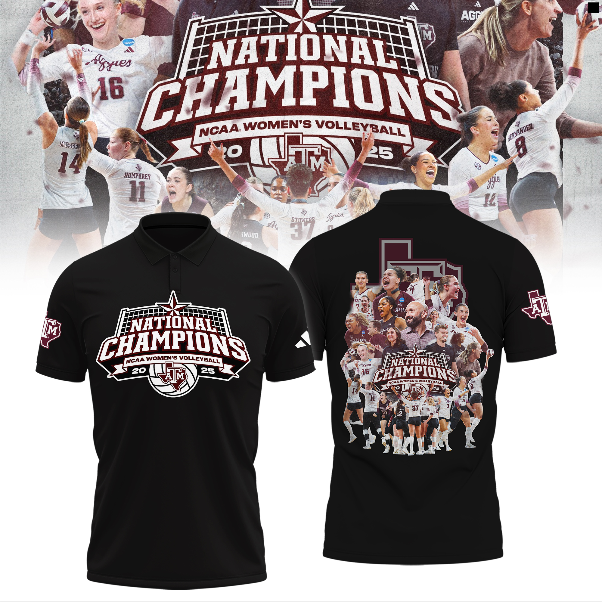 Texas A&M Aggies 2025 NCAA Women’s Volleyball National Champions Combo Texas A&M Aggies 2025 NCAA Women’s Volleyball National Champions Combo