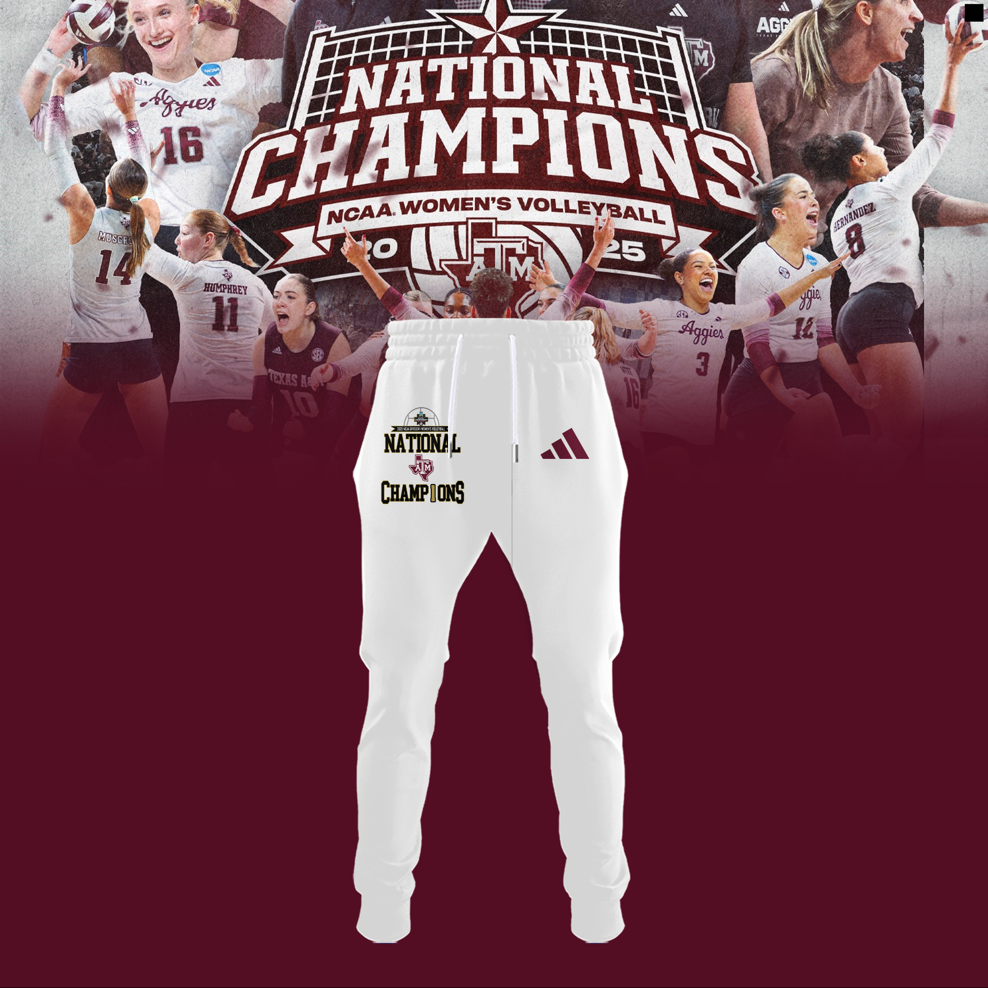 Texas A&M Aggies 2025 NCAA Women’s Volleyball National Champions Combo Texas A&M Aggies 2025 NCAA Women’s Volleyball National Champions Combo