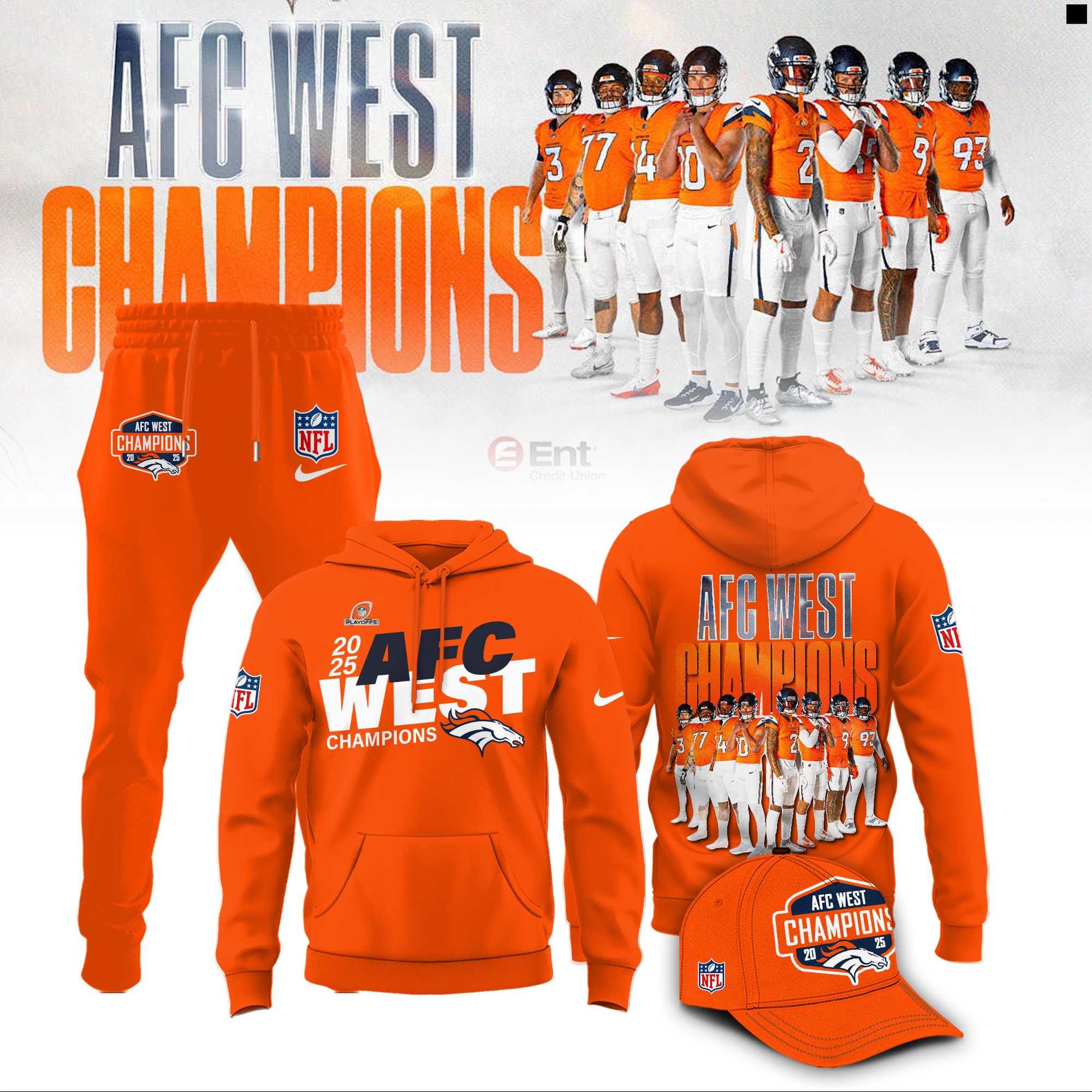 Denver Broncos 2025 AFC West Division Champions Combo Denver Broncos 2025 AFC West Division Champions Combo