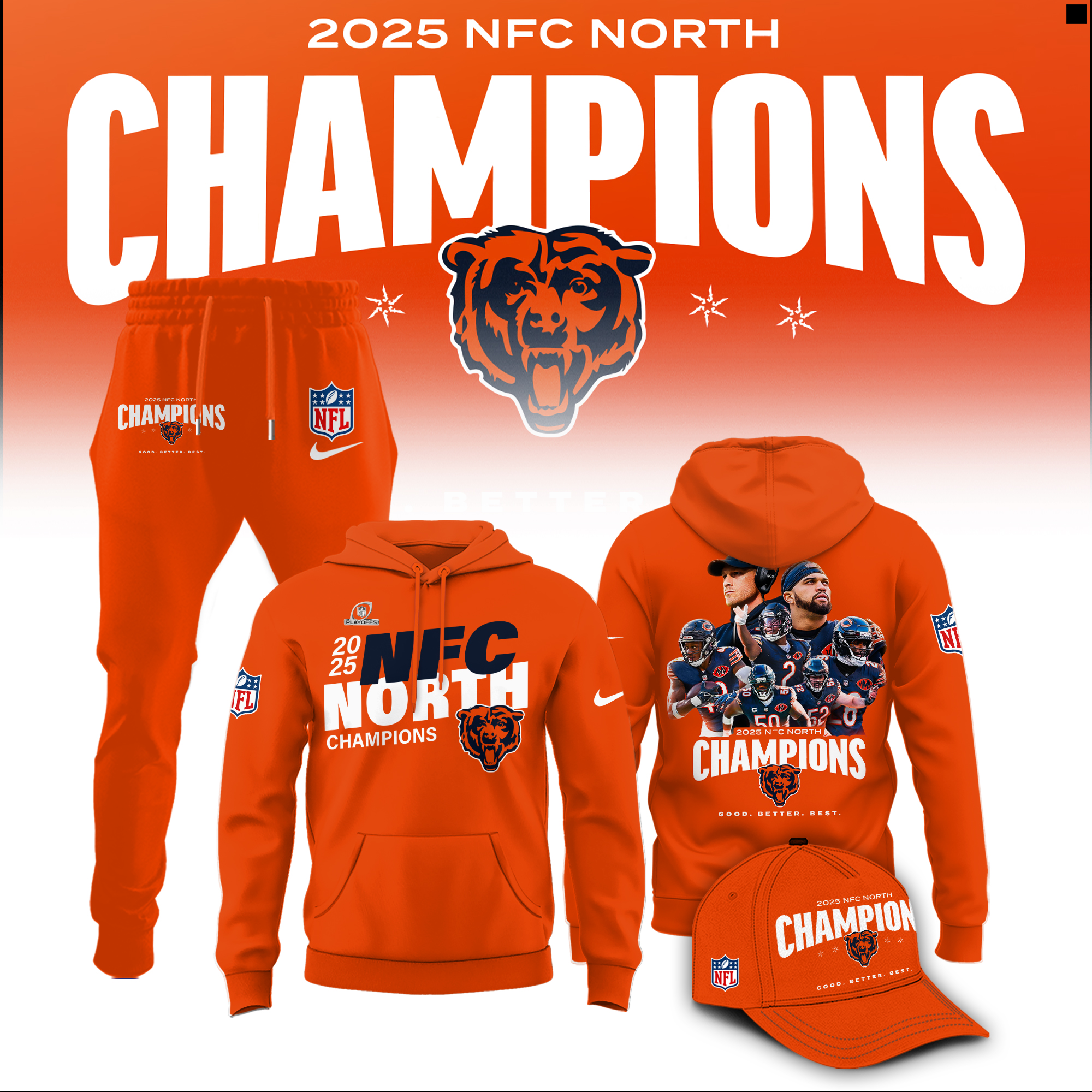 Chicago Bears 2025 NFC North Division Champions Combo Chicago Bears 2025 NFC North Division Champions Combo