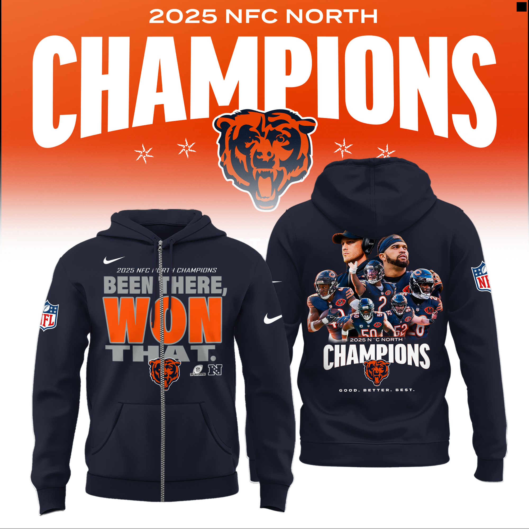 Chicago Bears 2025 NFC North Division Champions Combo Chicago Bears 2025 NFC North Division Champions Combo