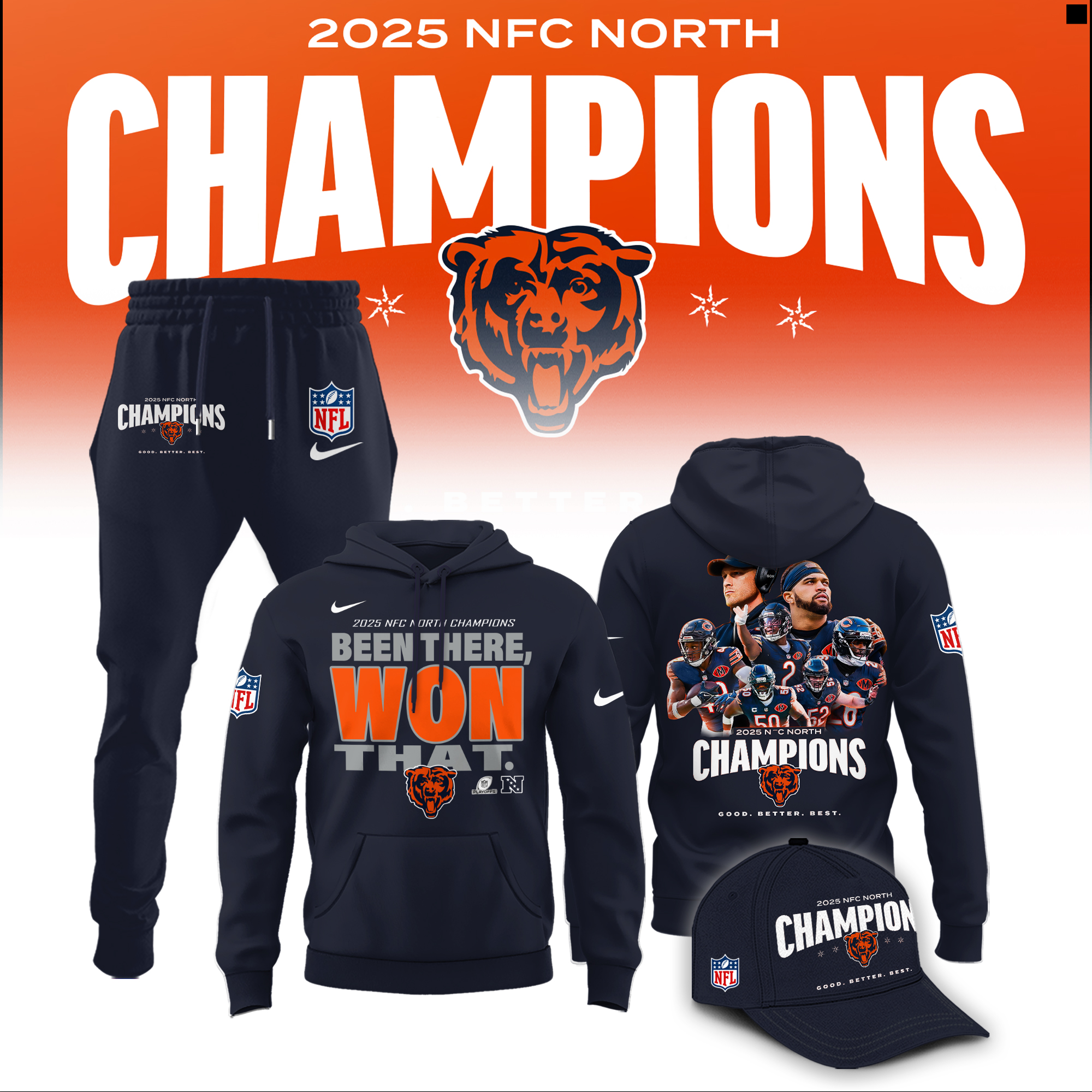 Chicago Bears 2025 NFC North Division Champions Combo Chicago Bears 2025 NFC North Division Champions Combo
