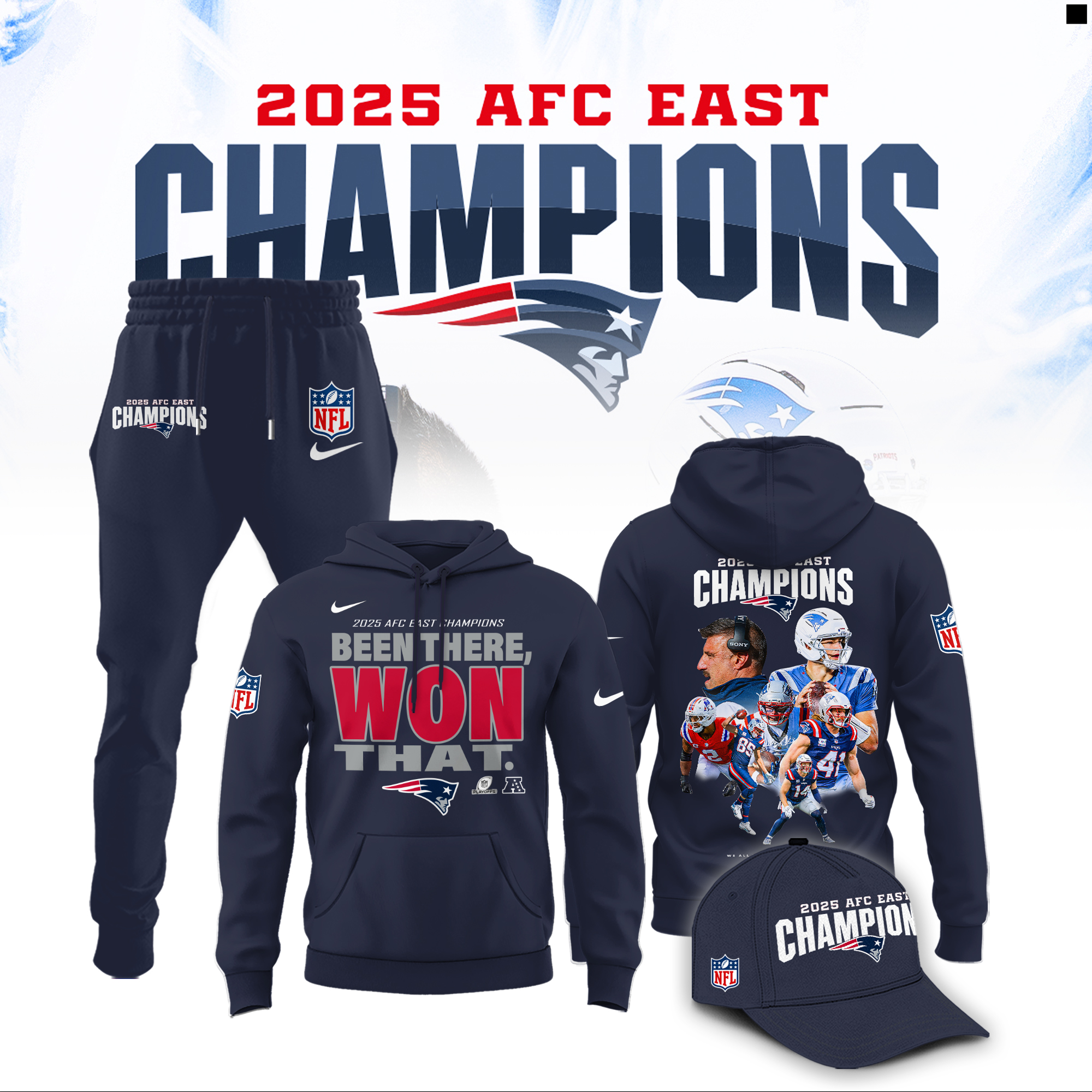 New England Patriots 2025 AFC East Division Champions Combo New England Patriots 2025 AFC East Division Champions Combo