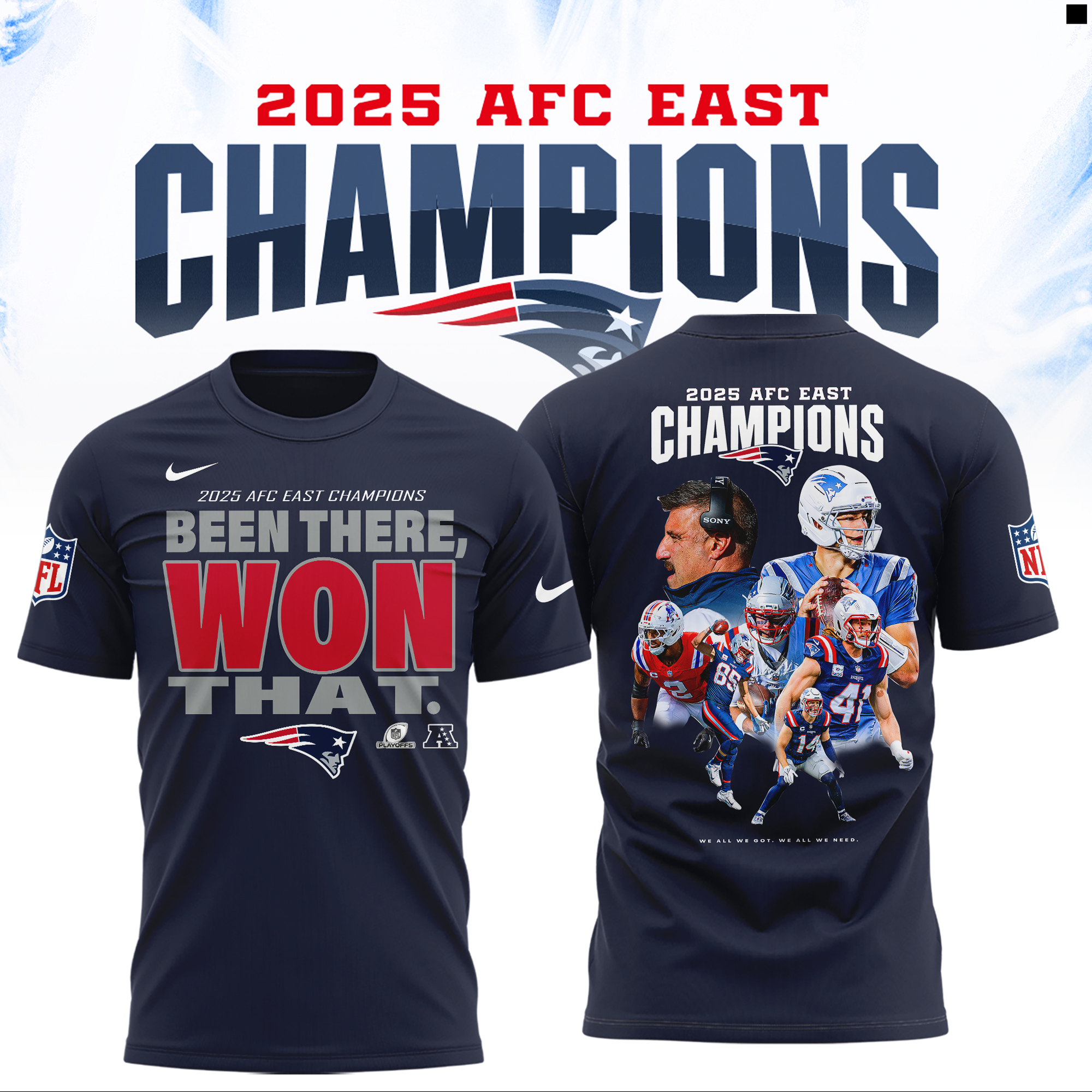 New England Patriots 2025 AFC East Division Champions Combo New England Patriots 2025 AFC East Division Champions Combo