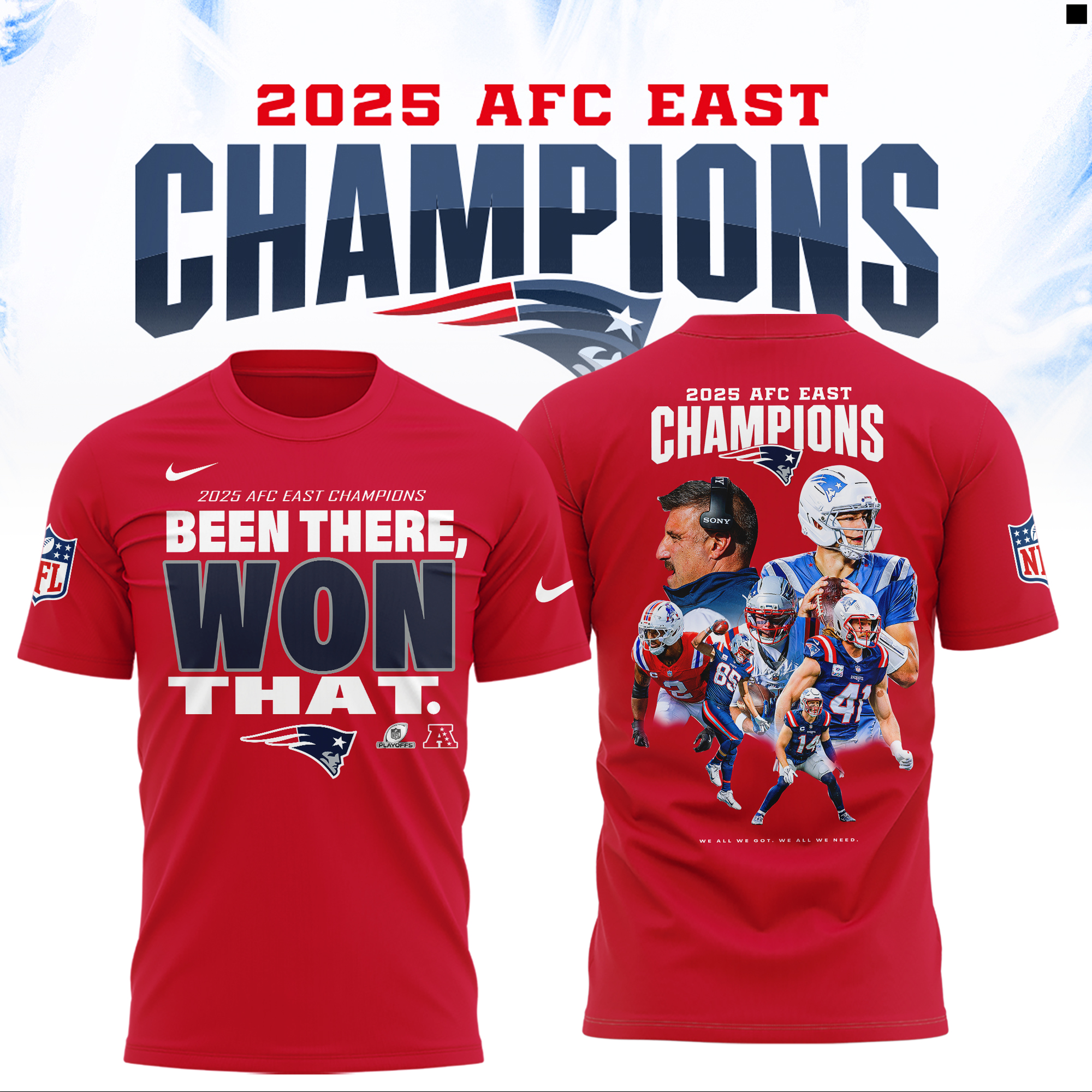 New England Patriots 2025 AFC East Division Champions Combo New England Patriots 2025 AFC East Division Champions Combo