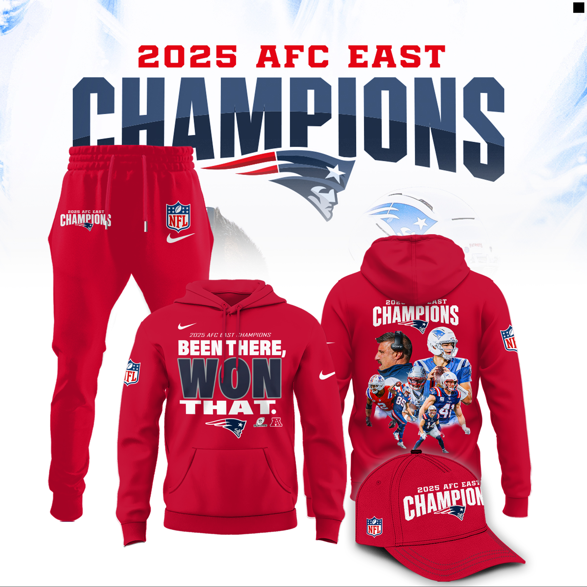 New England Patriots 2025 AFC East Division Champions Combo New England Patriots 2025 AFC East Division Champions Combo