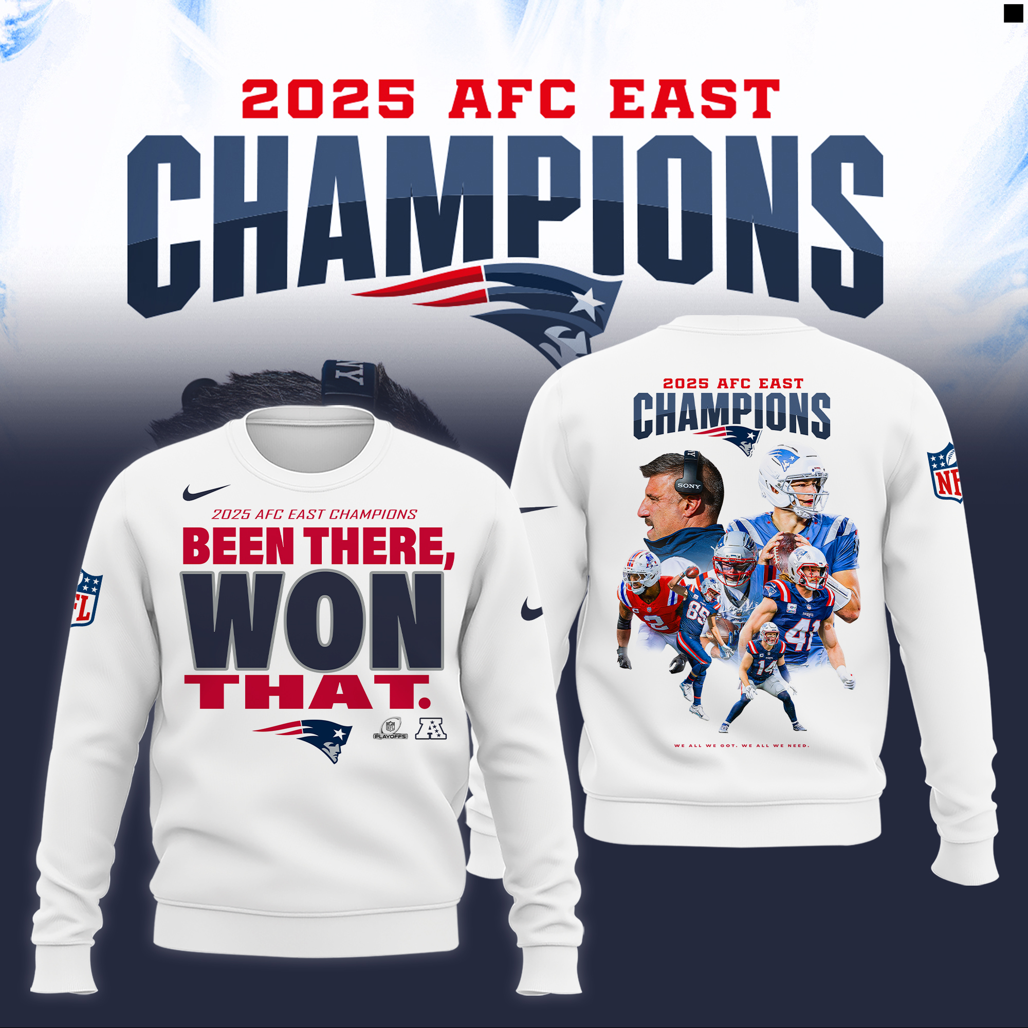 New England Patriots 2025 AFC East Division Champions Combo New England Patriots 2025 AFC East Division Champions Combo