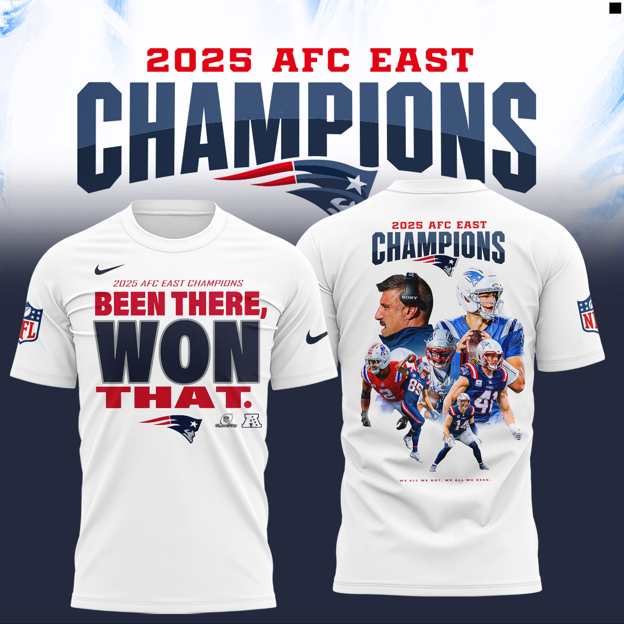 New England Patriots 2025 AFC East Division Champions Combo New England Patriots 2025 AFC East Division Champions Combo
