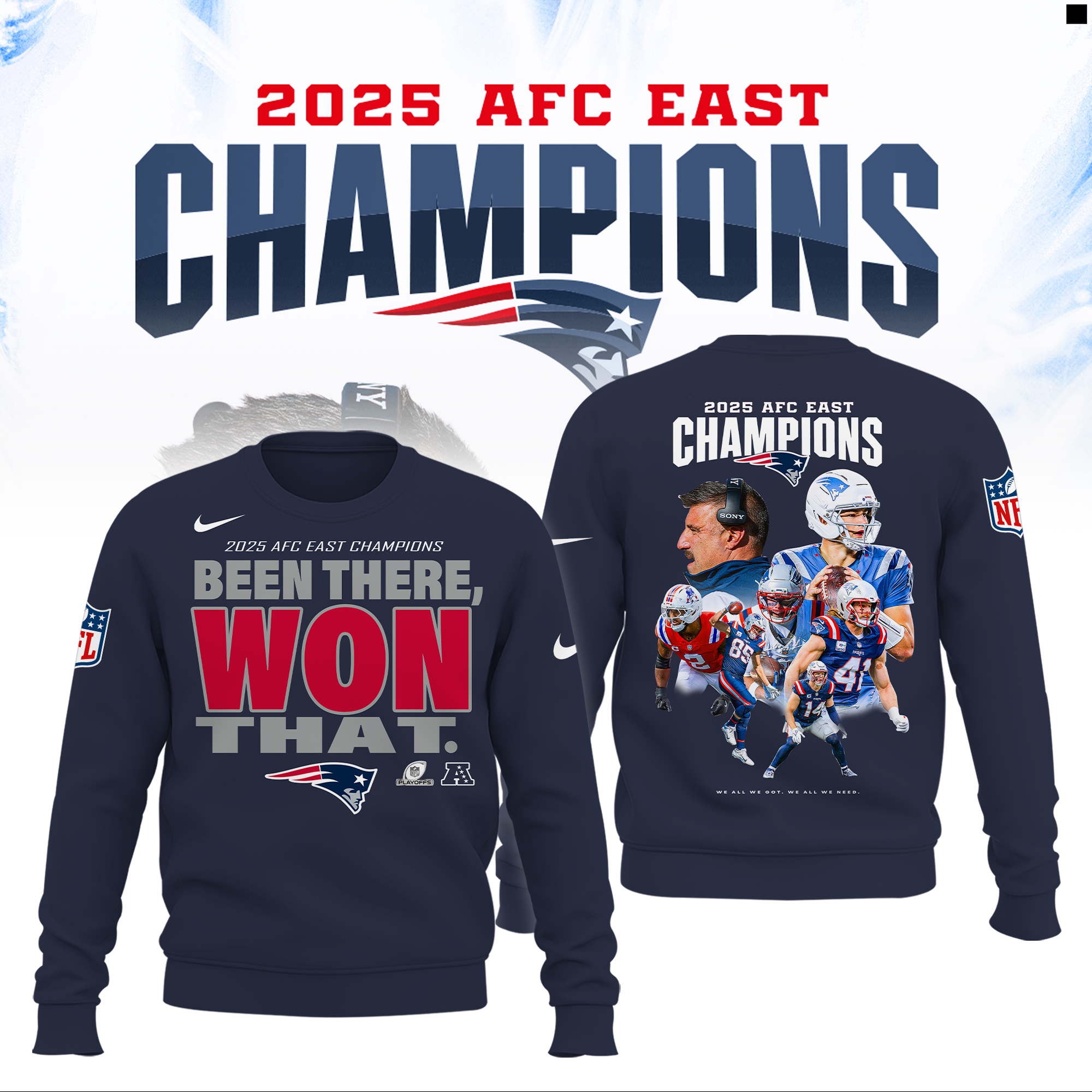New England Patriots 2025 AFC East Division Champions Combo New England Patriots 2025 AFC East Division Champions Combo