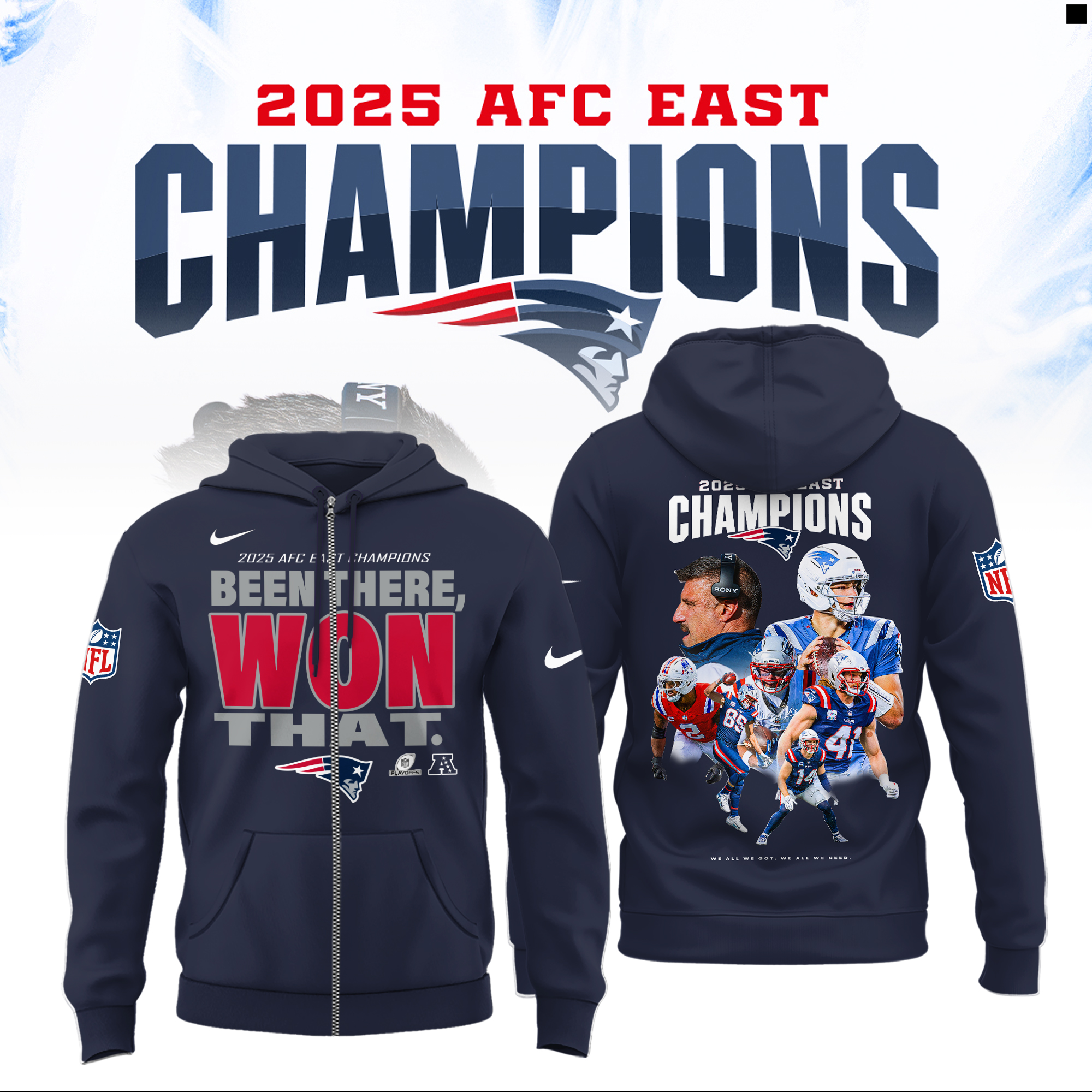 New England Patriots 2025 AFC East Division Champions Combo New England Patriots 2025 AFC East Division Champions Combo