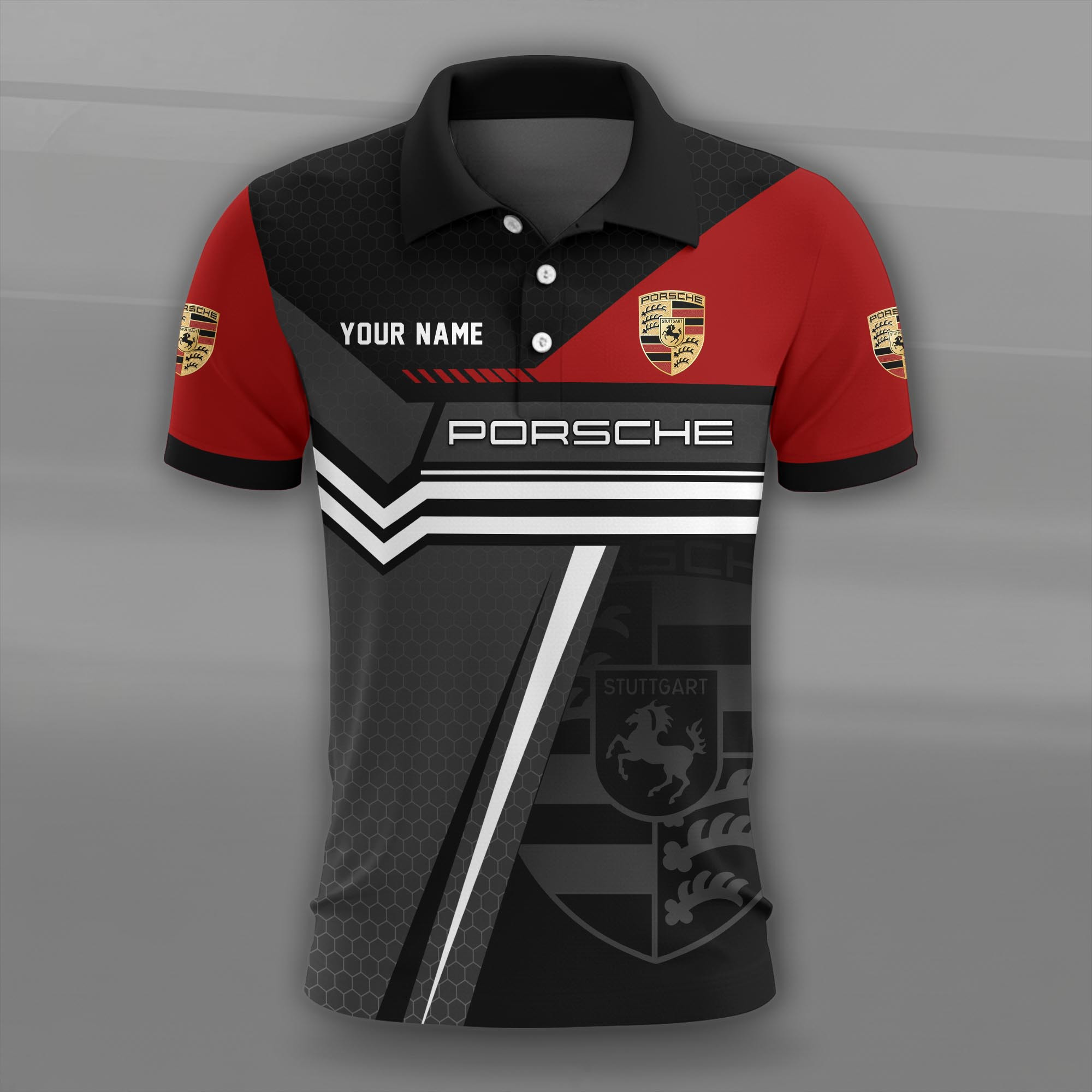 3D All Over Printed Porsche Limited Edition Polo Shirt