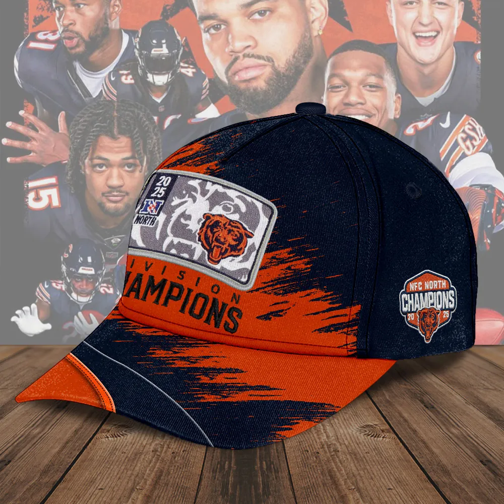 Chicago Bears 2025 NFC North Division Champions Cap Chicago Bears 2025 NFC North Division Champions Cap
