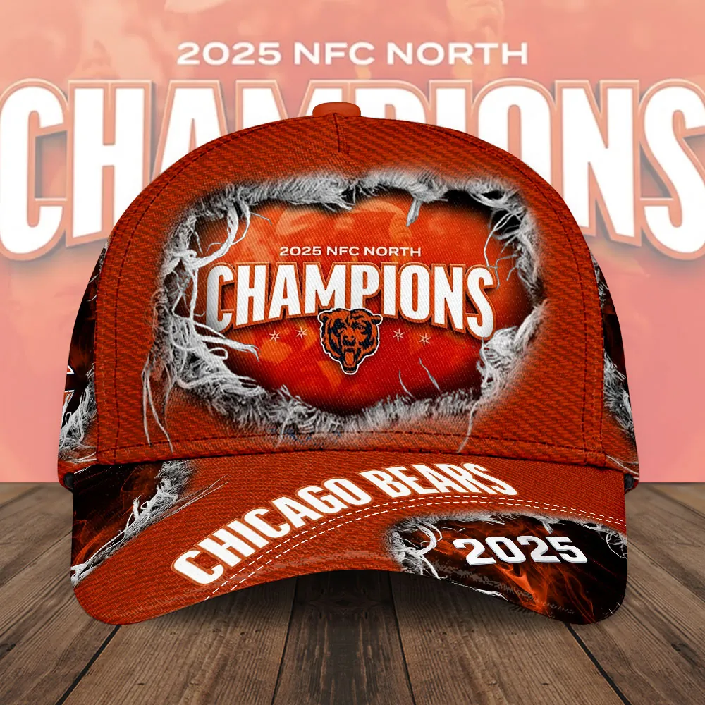 Chicago Bears 2025 NFC North Division Champions Cap Chicago Bears 2025 NFC North Division Champions Cap