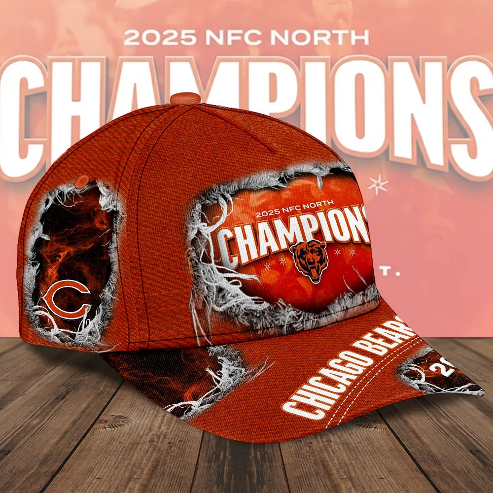 Chicago Bears 2025 NFC North Division Champions Cap Chicago Bears 2025 NFC North Division Champions Cap
