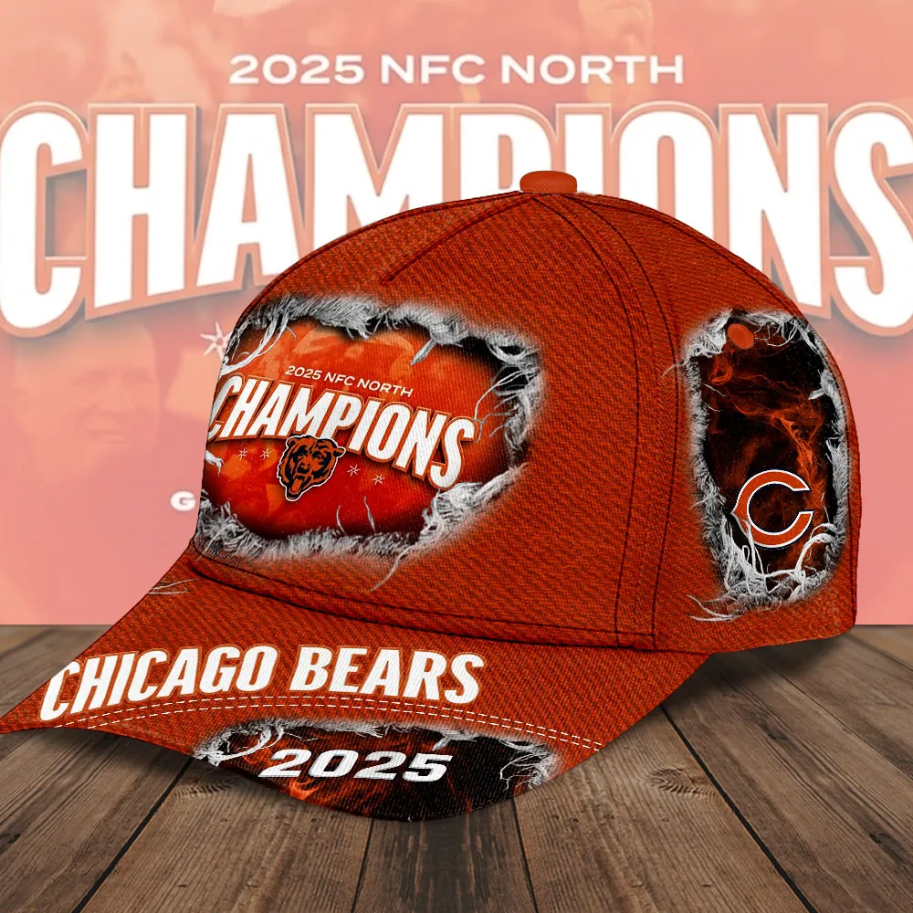 Chicago Bears 2025 NFC North Division Champions Cap Chicago Bears 2025 NFC North Division Champions Cap