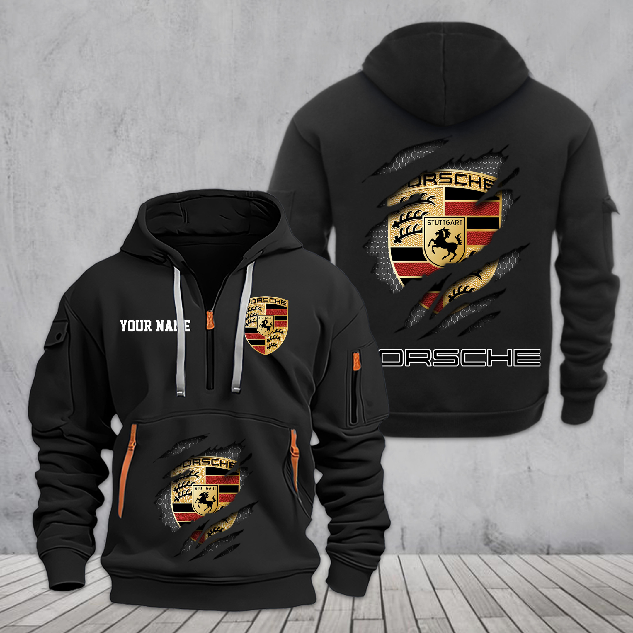Porsche 3D Half Zip Hoodie