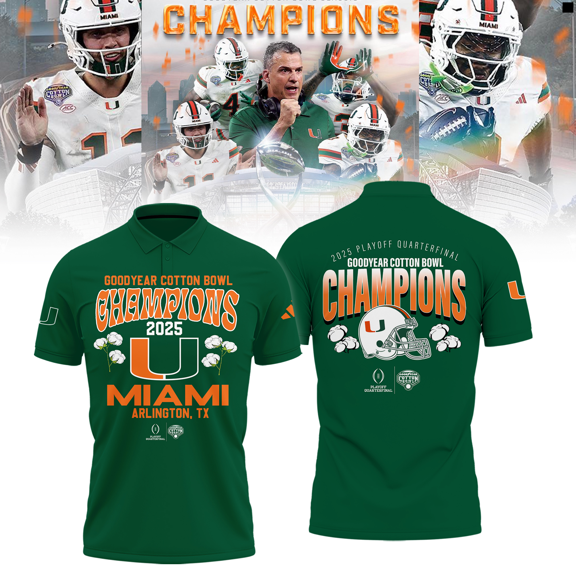 Miami Hurricanes College Football Playoff 2025 Cotton Bowl Champions Shirt Miami Hurricanes College Football Playoff 2025 Cotton Bowl Champions Shirt