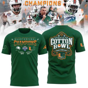 Miami Hurricanes College Football Playoff 2025 Cotton Bowl Champions Shirt