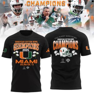 Miami Hurricanes College Football Playoff 2025 Cotton Bowl Champions Shirt