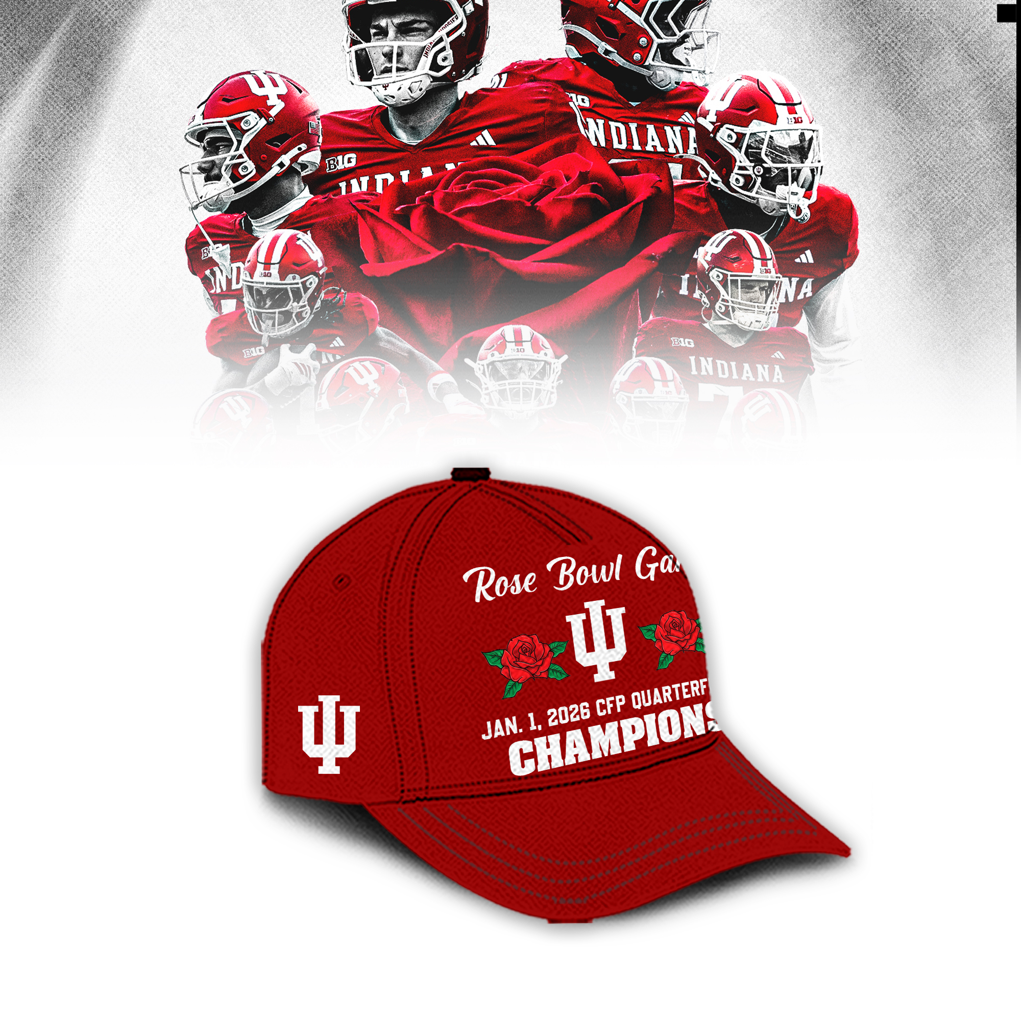 Indiana Hoosiers 2026 Rose Bowl Champions Cap Indiana Hoosiers 2026 Rose Bowl Champions Cap