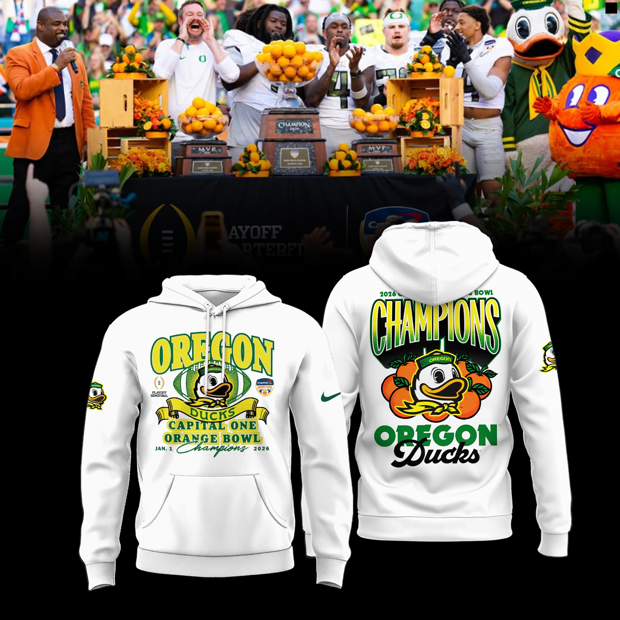 Oregon Ducks 2026 Orange Bowl Champions Shirt Oregon Ducks 2026 Orange Bowl Champions Shirt
