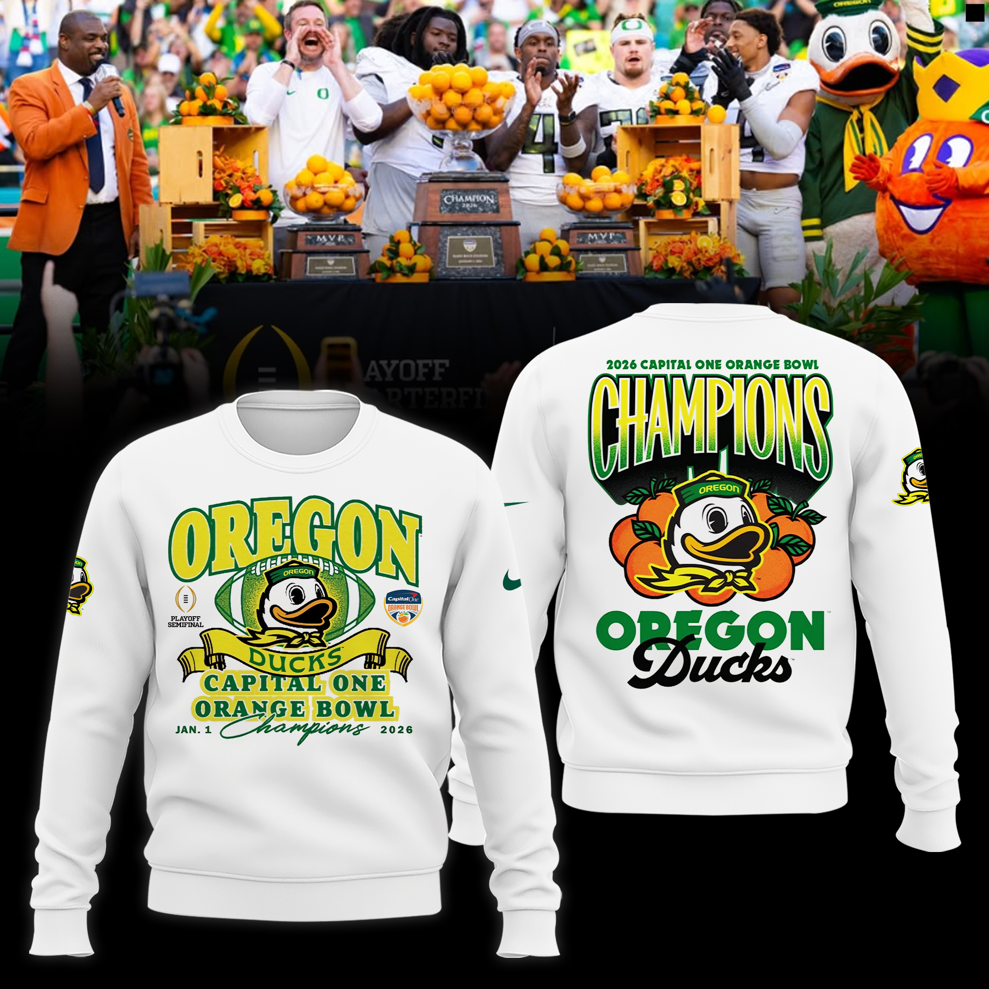 Oregon Ducks 2026 Orange Bowl Champions Shirt Oregon Ducks 2026 Orange Bowl Champions Shirt