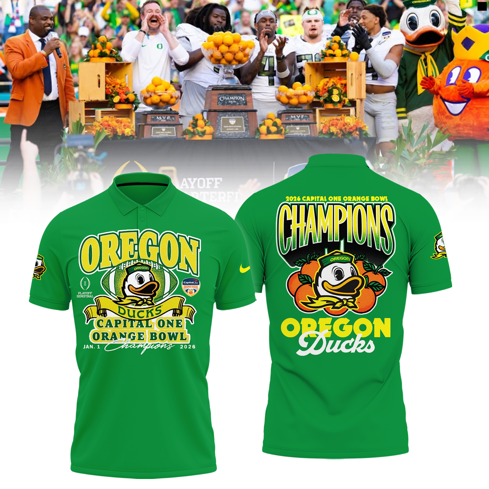 Oregon Ducks 2026 Orange Bowl Champions Shirt Oregon Ducks 2026 Orange Bowl Champions Shirt