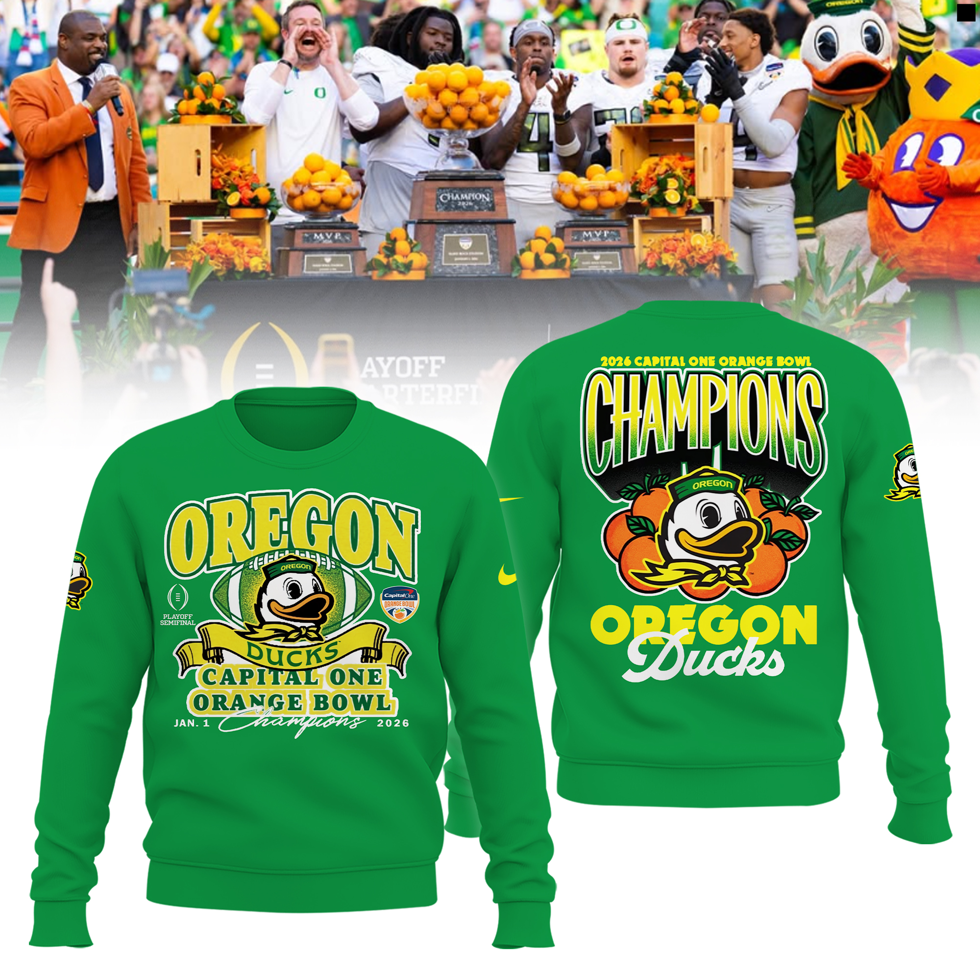 Oregon Ducks 2026 Orange Bowl Champions Shirt Oregon Ducks 2026 Orange Bowl Champions Shirt