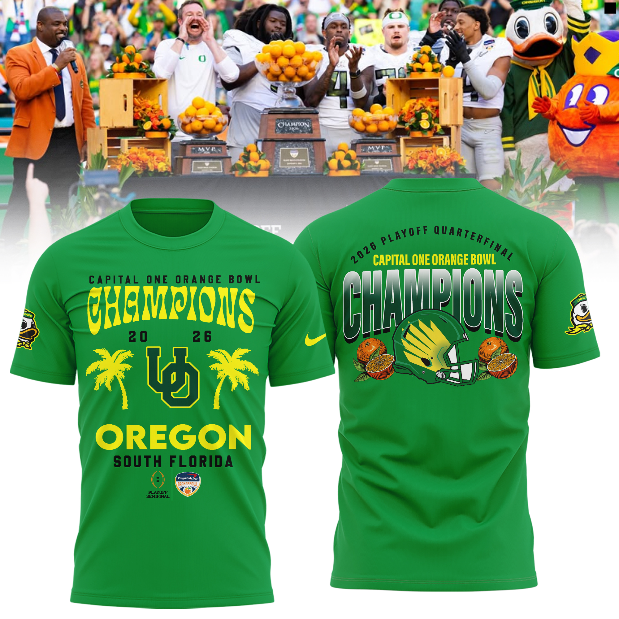 Oregon Ducks 2026 Orange Bowl Champions Shirt Oregon Ducks 2026 Orange Bowl Champions Shirt