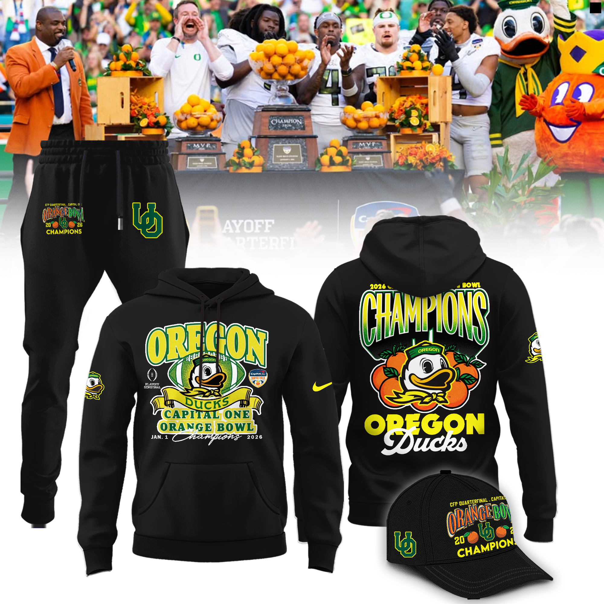 Oregon Ducks 2026 Orange Bowl Champions Shirt Oregon Ducks 2026 Orange Bowl Champions Shirt