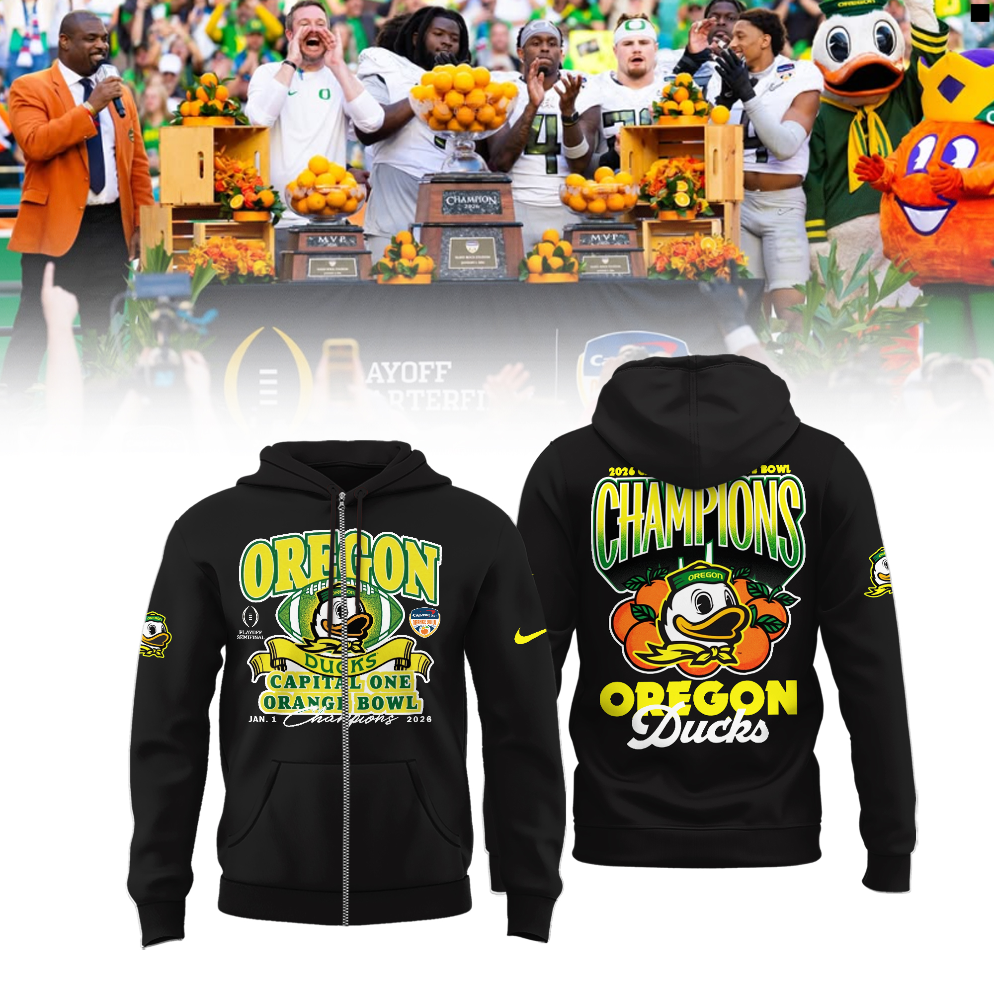 Oregon Ducks 2026 Orange Bowl Champions Shirt Oregon Ducks 2026 Orange Bowl Champions Shirt