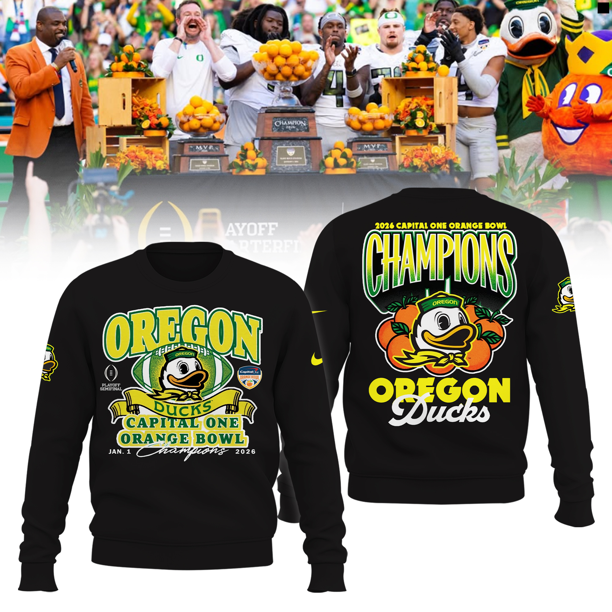Oregon Ducks 2026 Orange Bowl Champions Shirt Oregon Ducks 2026 Orange Bowl Champions Shirt