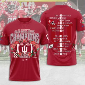 Indiana Hoosiers 2026 Rose Bowl Champions Cap Indiana Hoosiers 2026 Rose Bowl Champions Shirt