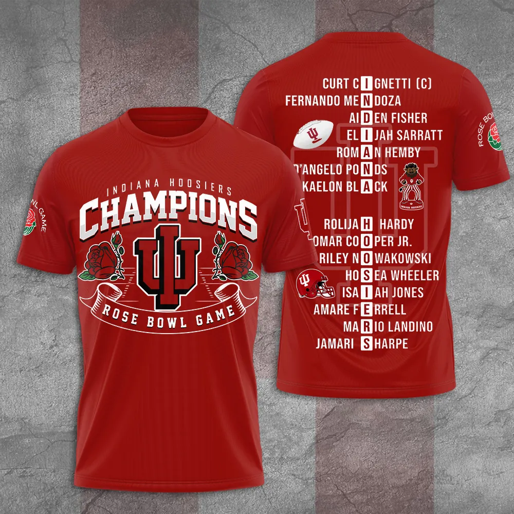 Indiana Hoosiers 2026 Rose Bowl Champions Shirt Indiana Hoosiers 2026 Rose Bowl Champions Shirt