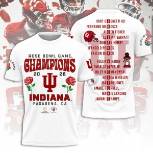 Indiana Hoosiers 2026 Rose Bowl Champions Cap Indiana Hoosiers 2026 Rose Bowl Champions Shirt