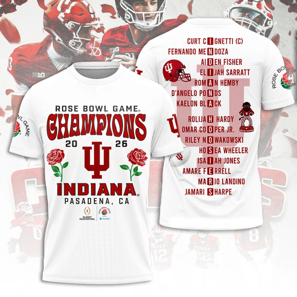 Indiana Hoosiers 2026 Rose Bowl Champions Shirt Indiana Hoosiers 2026 Rose Bowl Champions Shirt